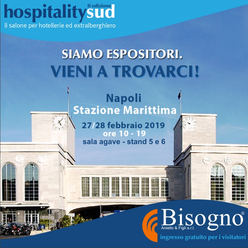 Siamo espositori a hospitalitysud  – Napoli Stazione Marittina 27/28 febbraio 2019